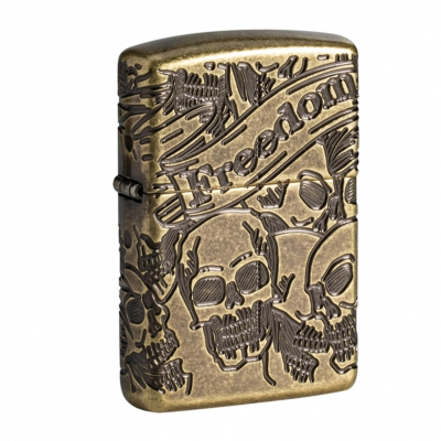 Зажигалка Armor™ Freedom Skull Antique Brass™ ZIPPO 49035 