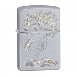 Зажигалка Satin Chrome Money Tree Design ZIPPO 29999