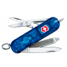 Многофункциональный складной нож-брелок Victorinox Синий прозрачный с фонариком 0.6228.T2