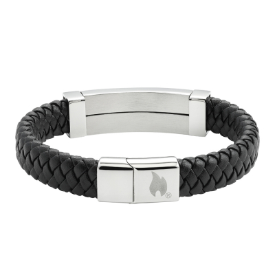 Браслет Steel Bar Braided Leather Bracelet (20 см) ZIPPO 2007174 